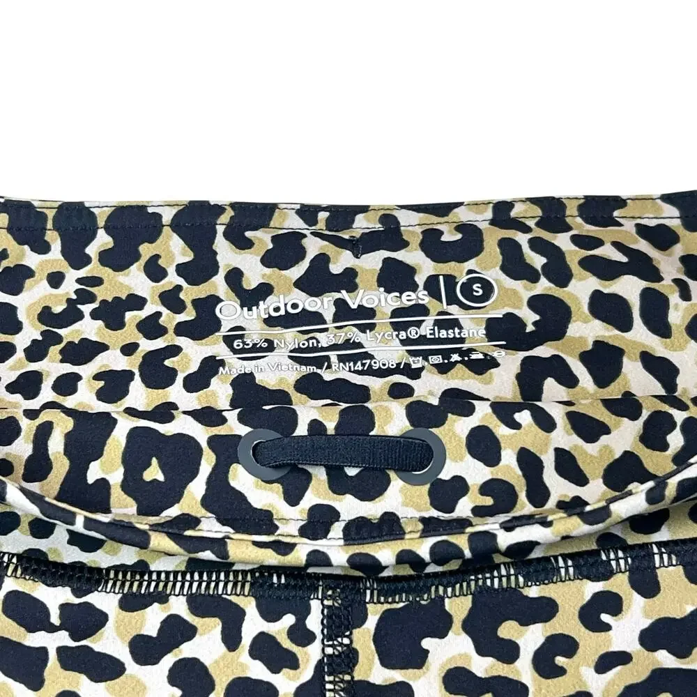 Outdoor Voices Leopard Print Bike Shorts Zoom 10 inch Athletic Workout Sz S